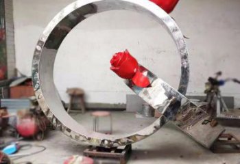 大門口戒指雕塑 發(fā)光公園小品 仿真雕塑