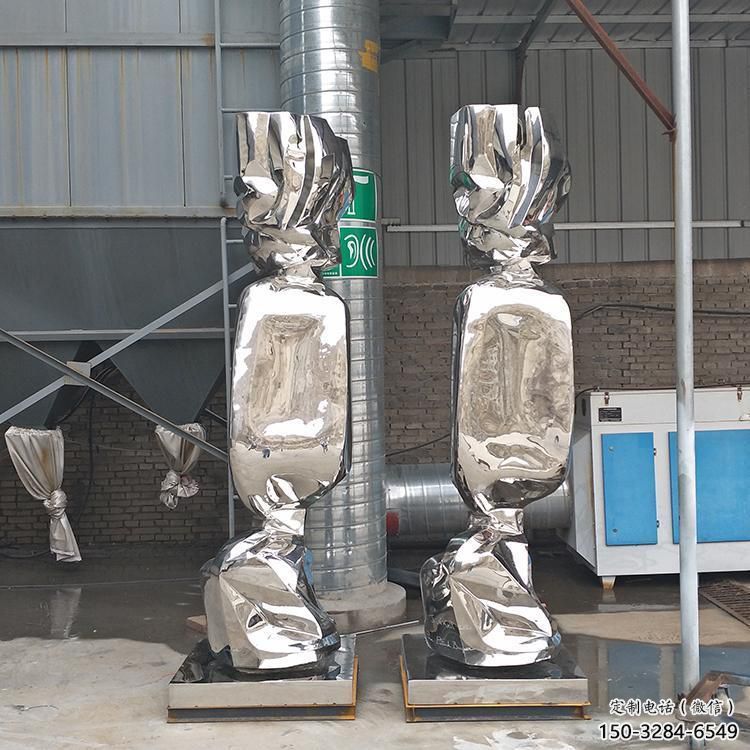 鏡面棒棒糖雕塑 烤漆大型擺件 博物館雕塑