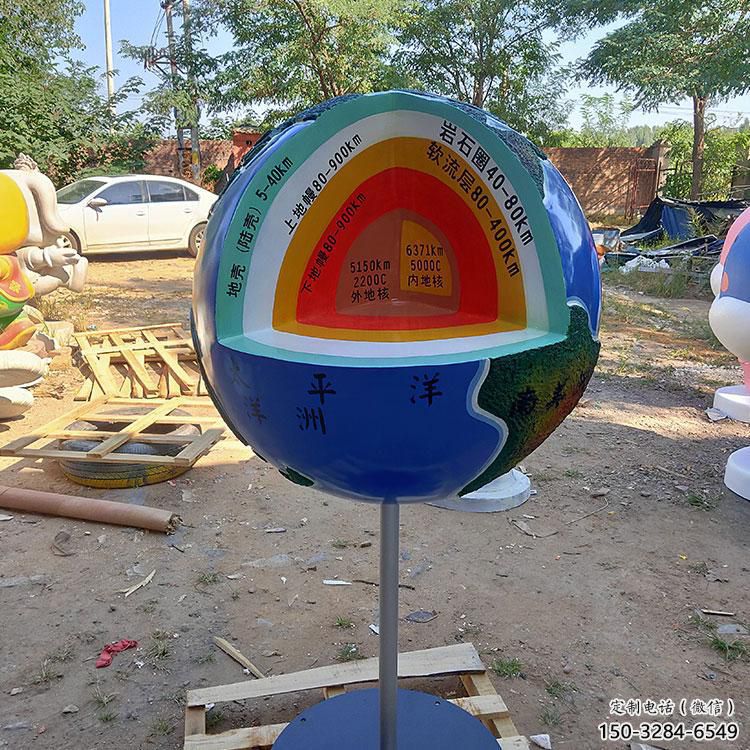 商業(yè)街地球雕塑 烤漆擺件 彩繪雕塑
