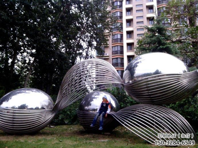 訂購(gòu)廣場(chǎng)恐龍蛋雕塑 抽象景觀小品 烤漆雕塑