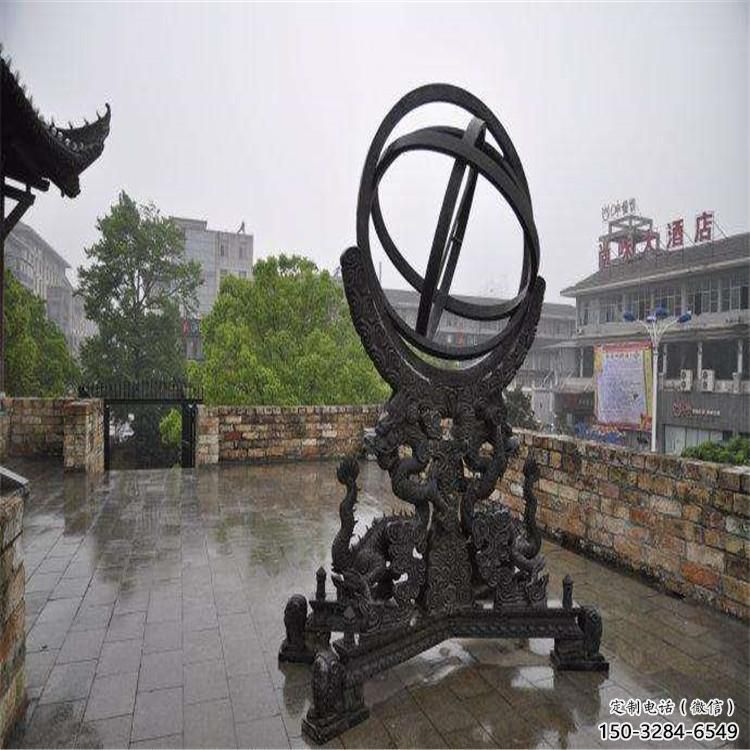 售樓部地動儀雕塑，噴砂發(fā)光雕塑，烤漆題材