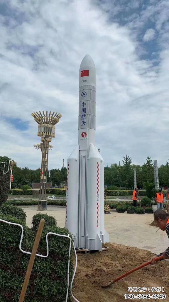 大型火箭雕塑 歐式步行街擺件 彩繪雕塑