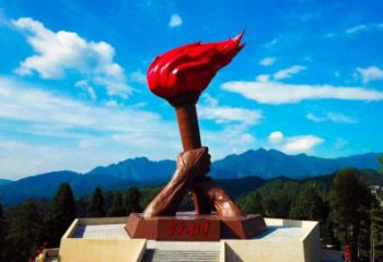 部隊火炬雕塑 景觀美陳小品 噴漆雕塑