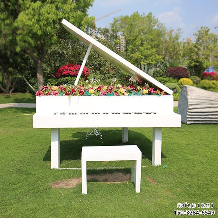 公園鋼琴雕塑 鏡面公園擺件 景觀雕塑