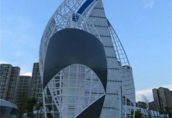 大型帆船雕塑，鍍銅景觀(guān)雕塑，鏡面工藝