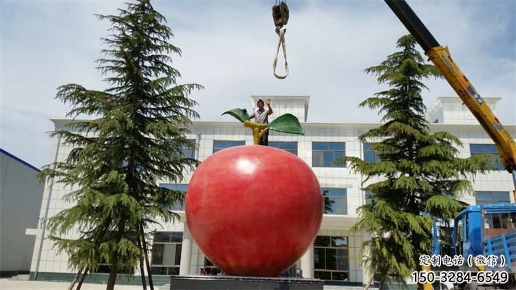 大型蘋果雕塑 歐式步行街水果雕塑 彩繪果蔬雕塑