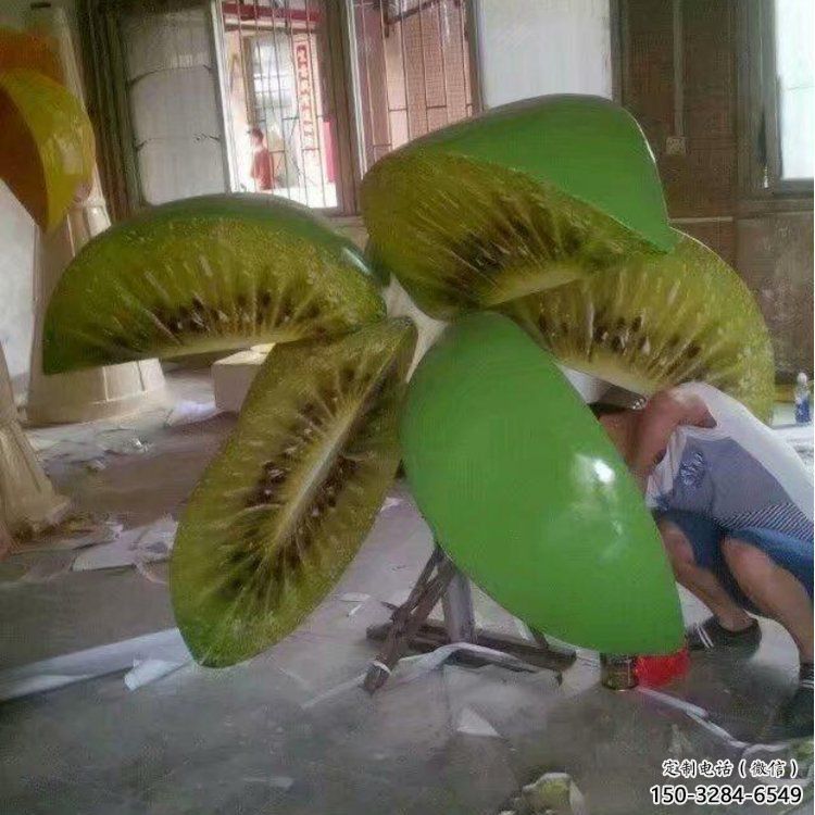 廣場獼猴桃雕塑 抽象景觀水果雕塑 烤漆雕塑