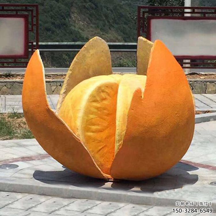 檸檬雕塑，水果仿真擺件，公園廣場雕塑 (5)