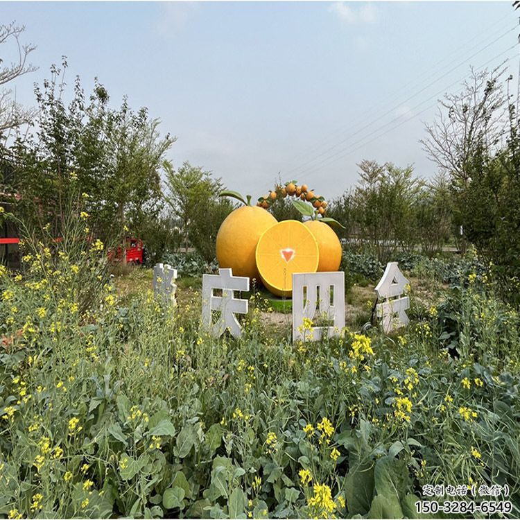 檸檬雕塑，水果仿真擺件，公園廣場雕塑 (7)