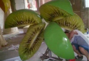 廣場獼猴桃雕塑 抽象景觀水果雕塑 烤漆雕塑