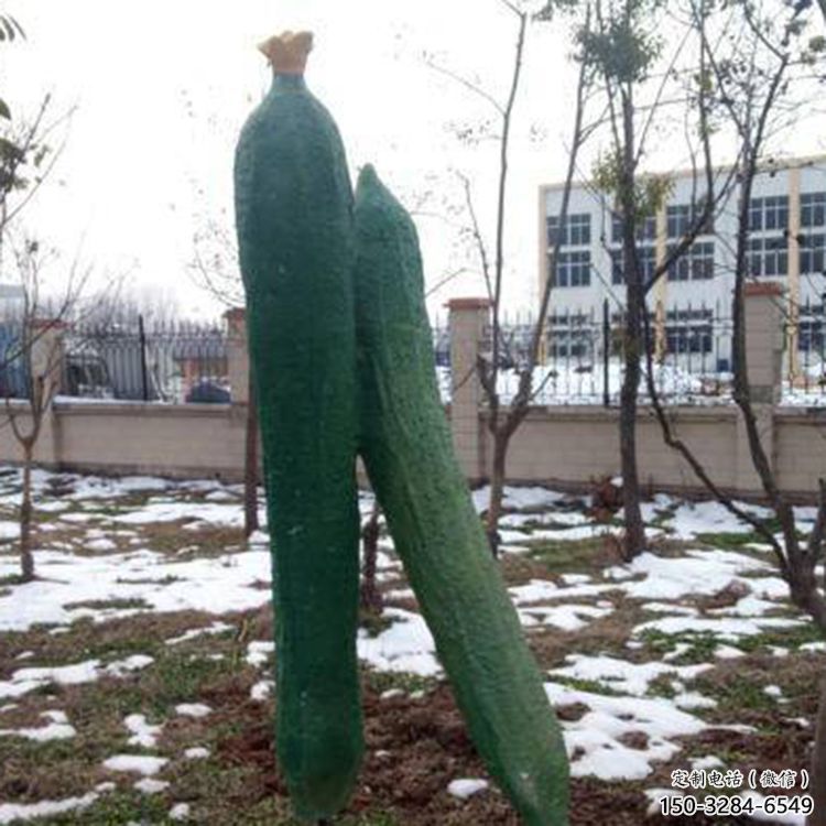 戶外苦瓜雕塑 噴漆果蔬雕塑 燈光瓜果雕塑
