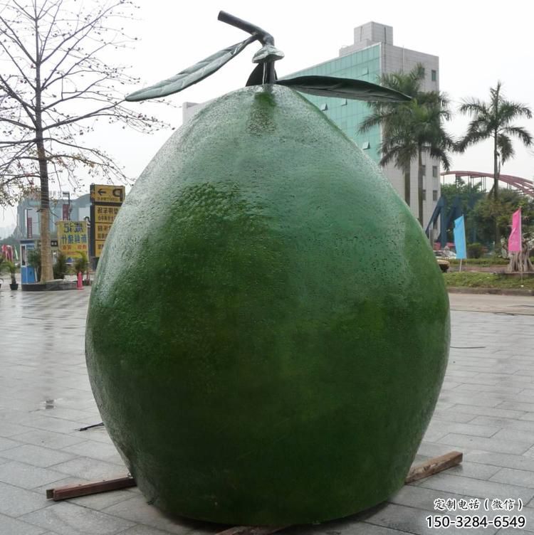 公園柚子雕塑 戶外景觀水果雕塑 抽象果蔬雕塑