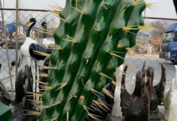 草地仙人掌雕塑 現代校園花卉雕塑 大型植物雕塑