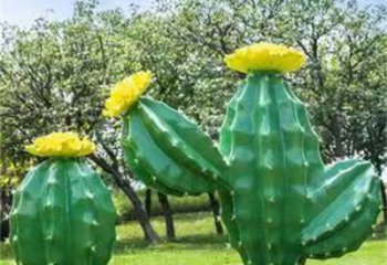 仙人掌雕塑 仿真景觀植物雕塑 烤漆花卉雕塑