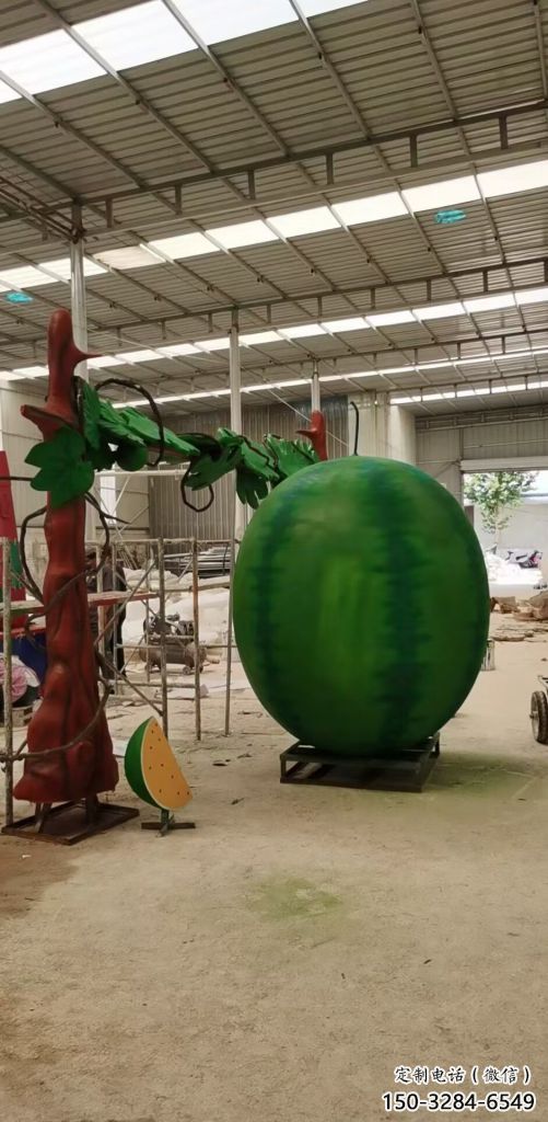 園林西瓜雕塑 城市廣場雕塑 步行街擺件