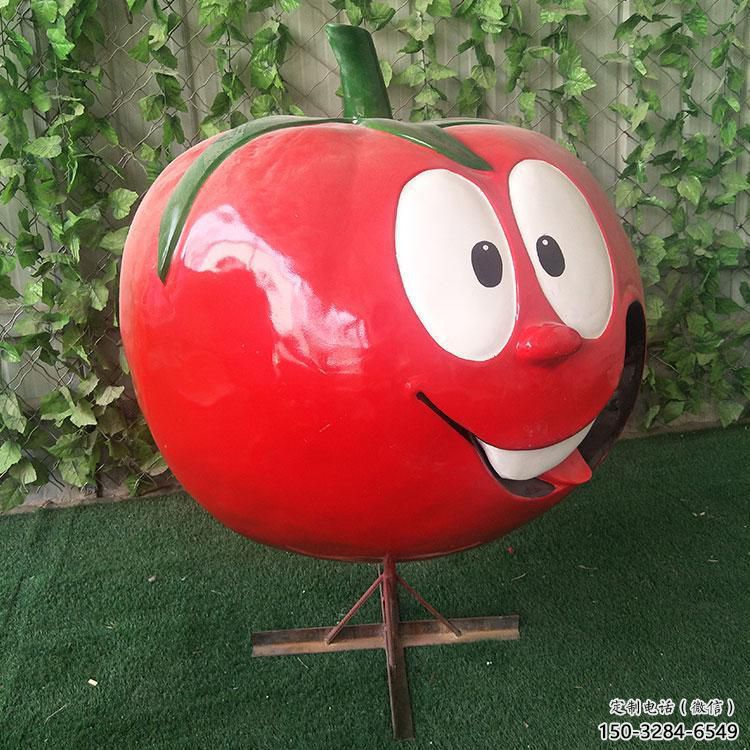抽象西紅柿雕塑 店門口彩繪雕塑 步行街擺件