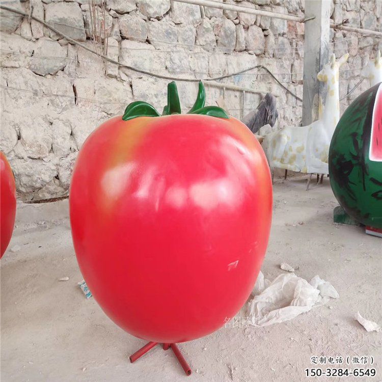 店門口西紅柿雕塑 創意景觀雕塑 仿真擺件