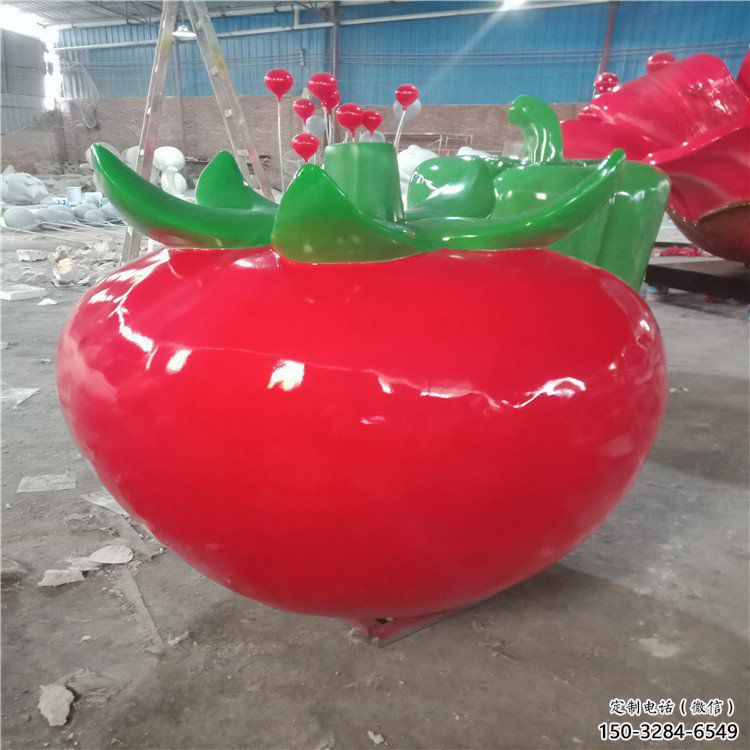 門口西紅柿雕塑 售樓處仿真雕塑 彩繪小品