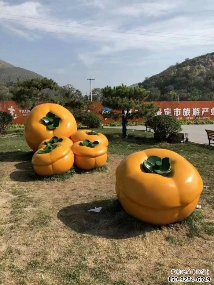 商業(yè)街柿子雕塑 售樓處雕塑 水果擺件