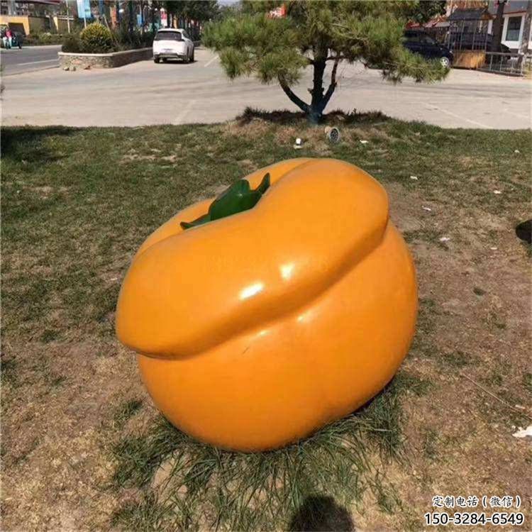 園林柿子雕塑 大型果蔬雕塑 中式水果雕塑