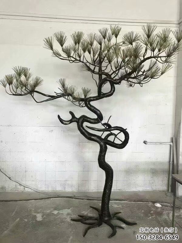 草地松樹雕塑 現(xiàn)代校園大樹雕塑 大型植物雕塑