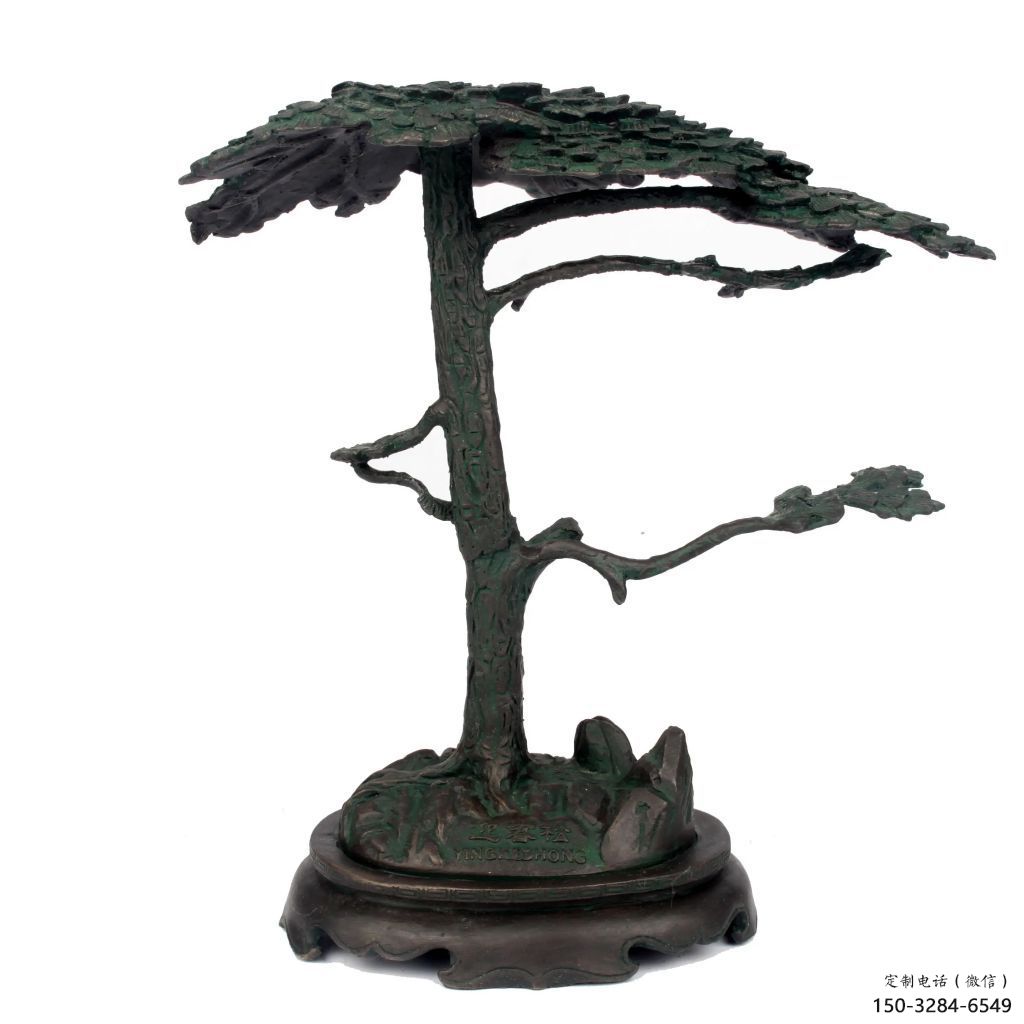 街道松樹(shù)雕塑 現(xiàn)代景觀植物雕塑 彩繪大樹(shù)雕塑