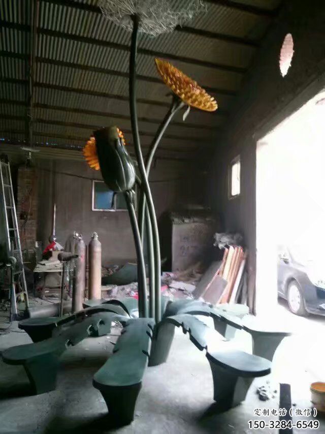 庭院向日葵雕塑 公園草地花卉雕塑 鍛造花朵雕塑