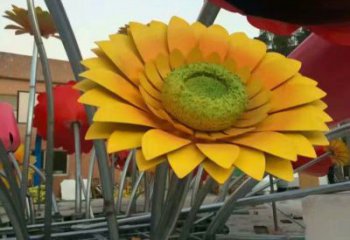 步行街向日葵雕塑 游樂場(chǎng)花卉雕塑 鑄造花朵雕塑