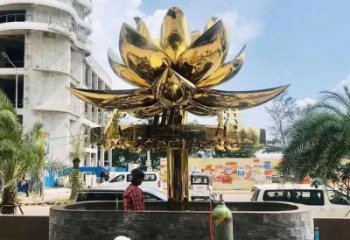 大門口紫荊花雕塑 發(fā)光公園花卉雕塑 仿真花朵雕塑