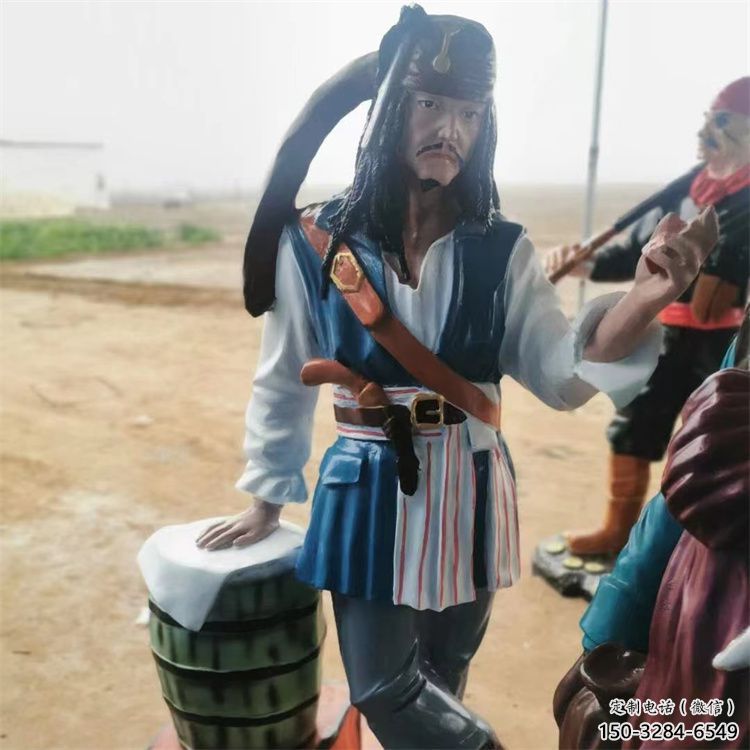 戶外海盜雕塑廠 噴漆卡通雕塑 燈光動(dòng)漫雕塑