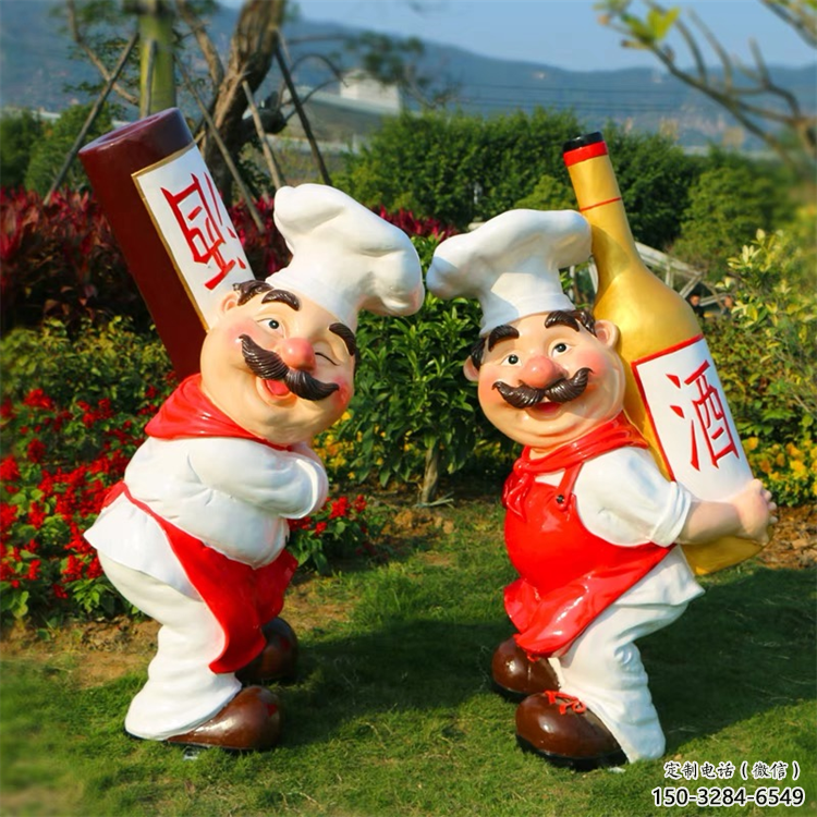 烤漆廚師雕塑 鋼管卡通雕塑 室內(nèi)動(dòng)漫雕塑