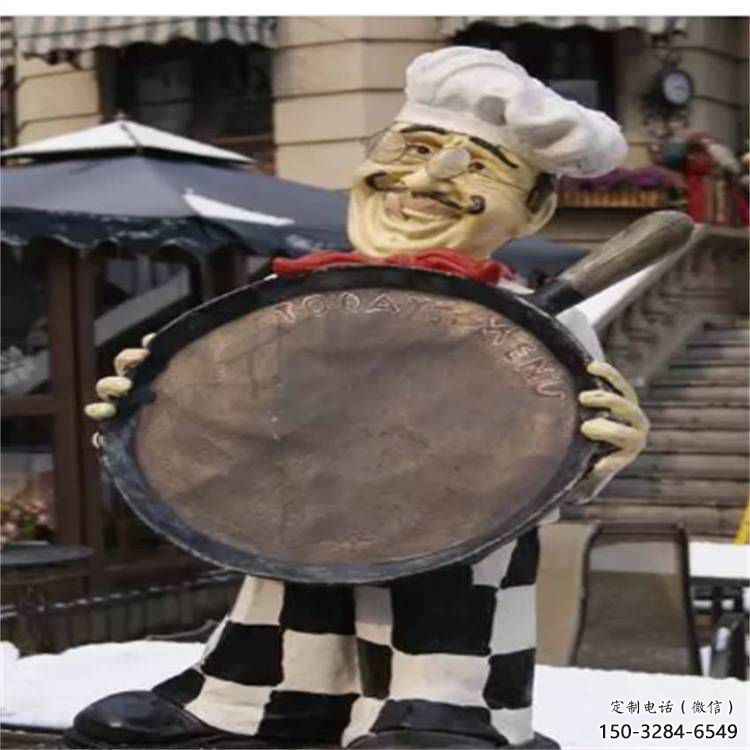 現(xiàn)代廚師雕塑 大型別墅區(qū)卡通雕塑 彩繪動漫雕塑