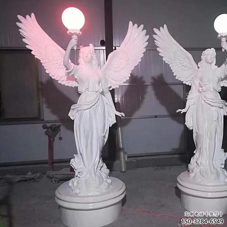 戶外耶穌雕塑 噴漆西方雕塑 燈光人物雕塑