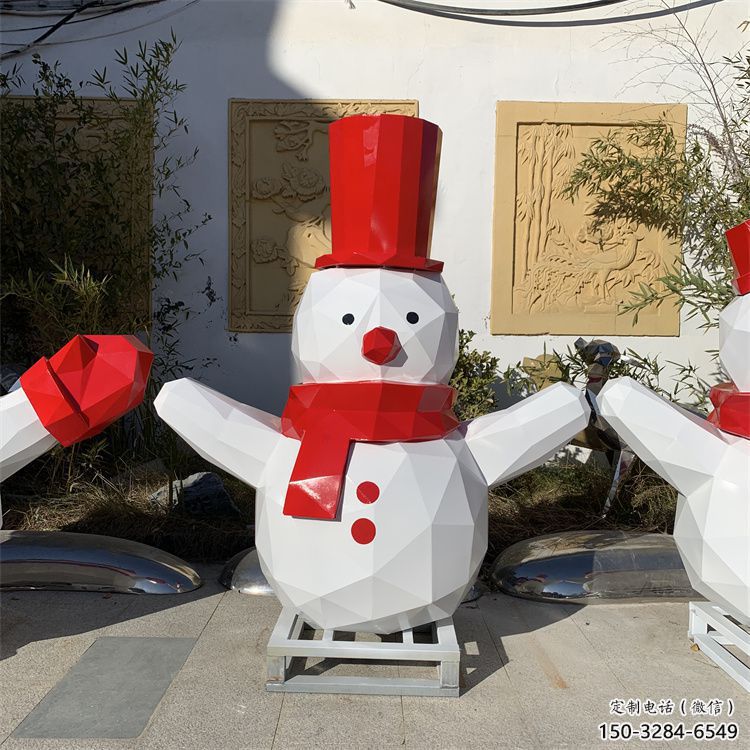 彩繪雪人雕塑 大型城市雕塑 商業(yè)街?jǐn)[件