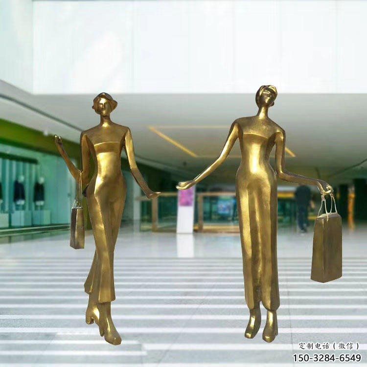 女人雕塑 烤漆大型女性雕塑 鑄銅歐式雕塑