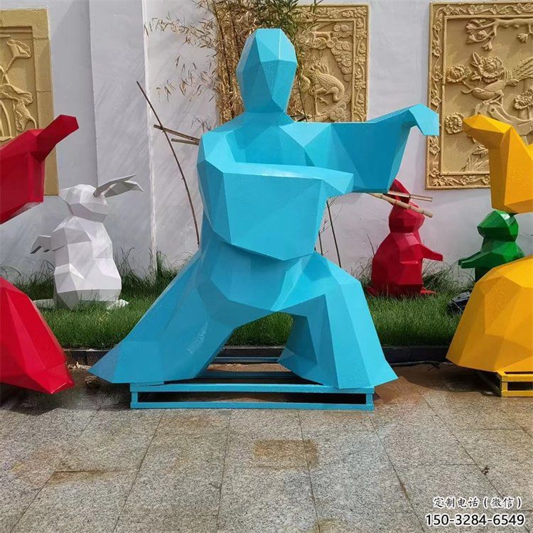 酒店太極雕塑 庭院民俗雕塑 彩繪小品