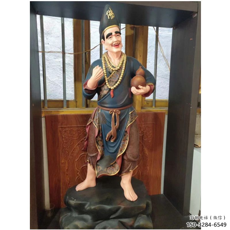 大型濟公雕塑 歐式步行街擺件 彩繪神話雕塑