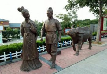 售樓處牛郎織女雕塑 商業(yè)街雕塑 神話擺件