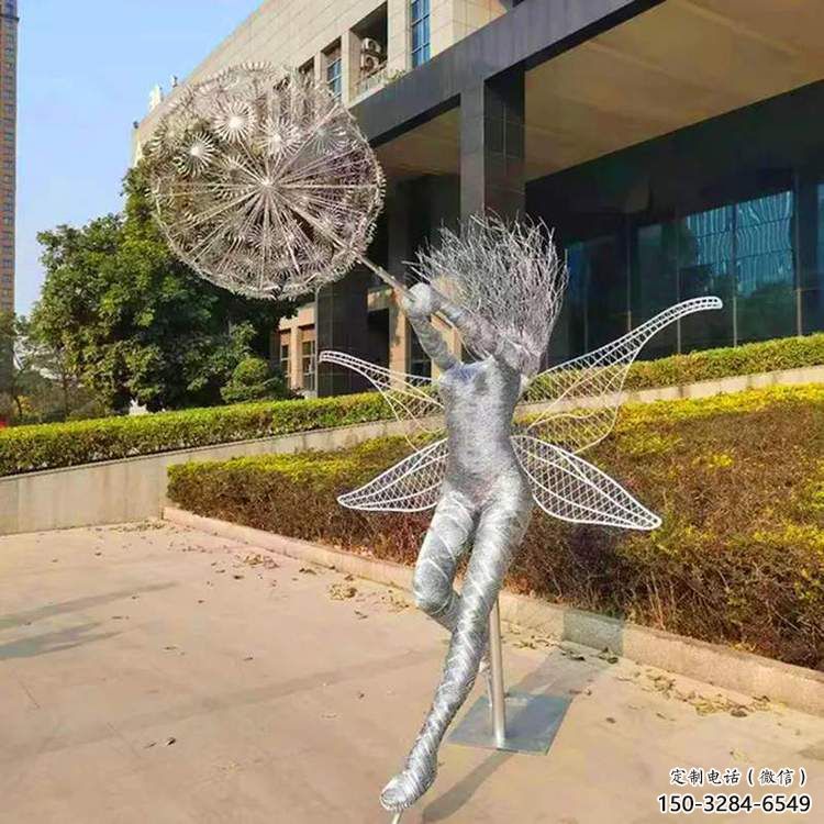 戶外天使雕塑 噴漆景觀小品 燈光卡通雕塑