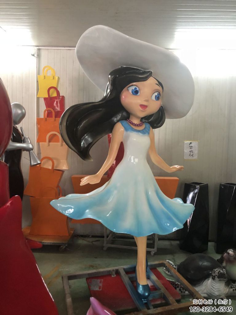 店門口女孩雕塑 創意景觀雕塑 童趣擺件