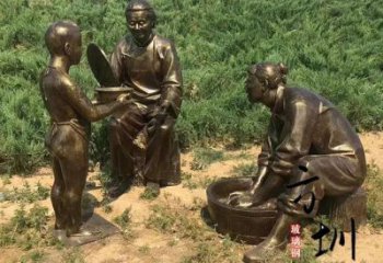 農(nóng)村孝道雕塑 抽象藝術(shù)人物雕塑 烤漆文化雕塑