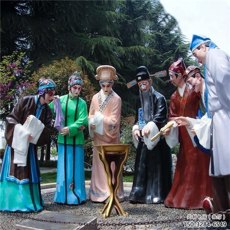 房地產(chǎn)京劇雕塑 剪影民俗雕塑 鍛造唱戲雕塑