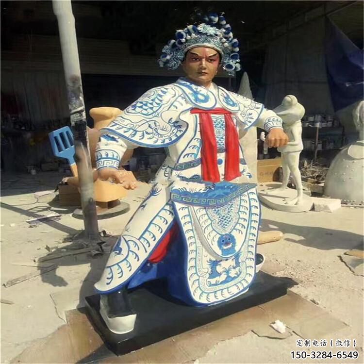 仿古京劇雕塑 彩繪民俗雕塑 現代唱戲雕塑