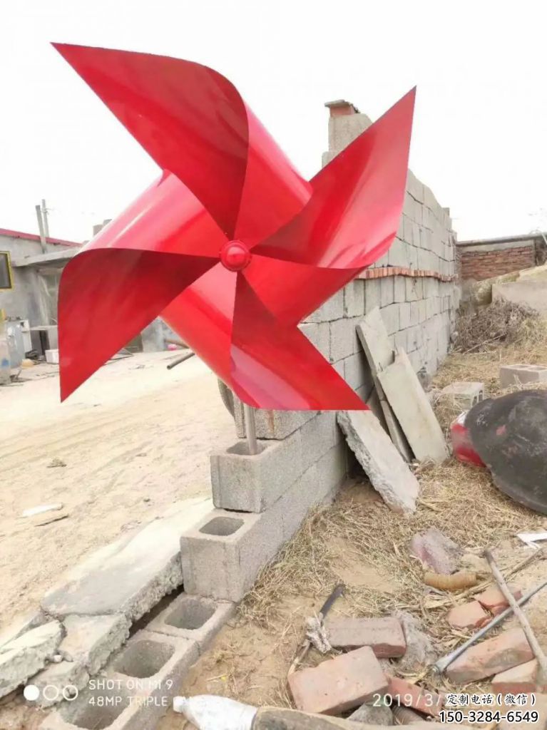 風(fēng)車雕塑 仿真風(fēng)動雕塑 烤漆旋轉(zhuǎn)雕塑