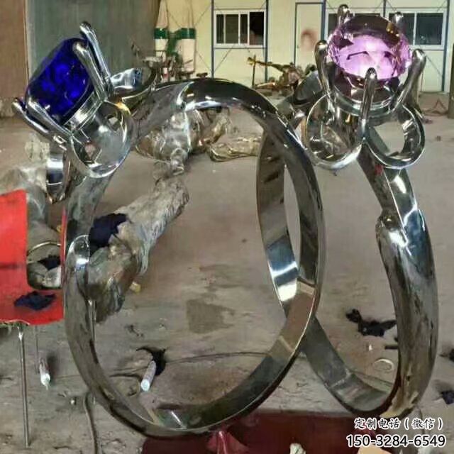 鏤空指環(huán)雕塑 噴水園林標識雕塑 住宅小區(qū)戒指環(huán)雕塑