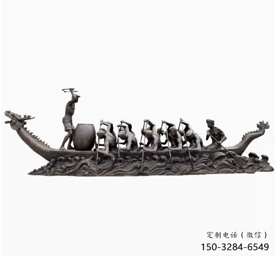 大型龍舟雕塑 鍛造發(fā)光劃槳雕塑 房地產(chǎn)競賽雕塑