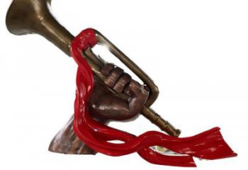 大型沖鋒號雕塑 創意黨建雕塑 仿真擺件