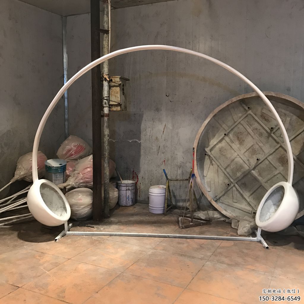 別墅區(qū)耳麥雕塑 大型別墅區(qū)耳機(jī)雕塑 剪影音樂雕塑