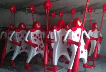 彩繪撲克雕塑 景觀雕塑 街頭撲克牌雕塑