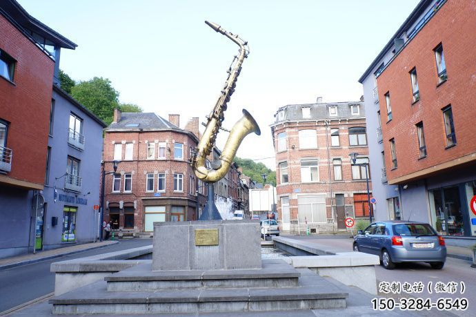 房地產薩克斯雕塑 剪影樂器雕塑 鍛造西方樂隊雕塑